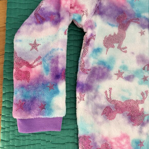 The Children's Place Pajamas Footed Fleece Size 5T Unicorn Sparkly Purple Pink - Picture 14 of 16